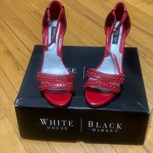 Red with silver studs 3 inch heel no missing studs